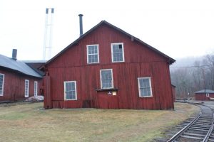 The EBT Blacksmith Shop leaning heavily in 2010